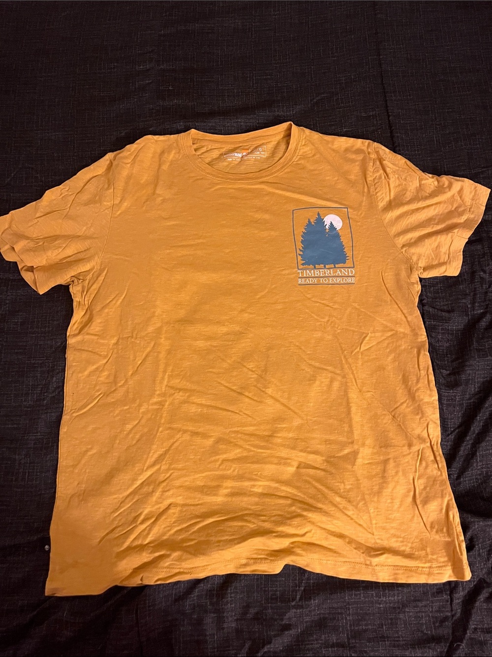 Timberland Men's Golden Yellow Graphic Crew Neck Tee
